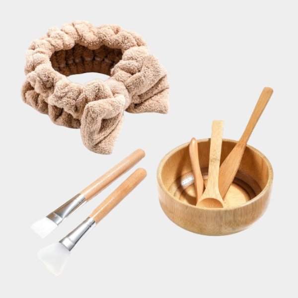 beauty-5.jpg JPNK New Facial Mask Bowl Set, New DIY 6Pack DIY Clay Mask Mixing Kit (Brown) - Image 1